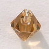 Swarovski Perlen 6301 Doppelkegel 6 mm quer gebohrt light colorado topaz