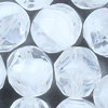 Glasschliffperlen 8 mm crystal - weiß marmoriert