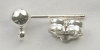 Ohrhänger mit 4mm Kugel und Öse, versilbert 1 Paar inkl. Metall-Mutter