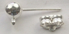 Ohrhänger mit 5mm Kugel und Öse, versilbert 1 Paar inkl. Metall-Mutter