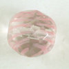 Glasschliffperlen 12 mm crystal - rosa gestreift