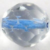 Glasschliffperlen 12 mm crystal - blauer Farbeinzug