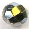 Glasschliffperlen 8 mm  crystal hematite - firelight