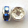 Preciosa Strassrondell 5 mm  sapphire AB - silber, 4 Stück