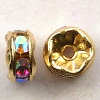Preciosa Strassrondell 5 mm  crystal AB - gold, 4 Stück