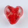Herz rot mit Kupfersprenkel Ø 12 mm, 4 Stück