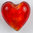 Herz rot-orange mit Silberfolie Ø 15mm, 2 Stück