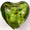 Herz oliv  mit Silberfolie und Sprenkel 20x20 mm, 1 Stück