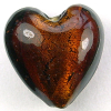 Herz dunkel braun mit Silbereinzug 20x20 mm, 1 Stück