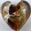 Herz braun mit Gold- und Silberfolie Ø 20 mm, 1 Stück