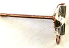 Ohrstecker-Paar (nickelfrei,kupfer antik, 6mm) zum Überfädeln mit Öse inkl. Mutter