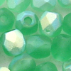 Glasschliffperlen 4 mm  smaragd - grün matt AB