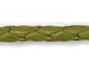 Lederband, geflochten 3 mm  oliv