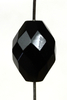 Glasschliffperlen Sonderformen schwarz  oliven 12 x 9 mm, 6 Stück