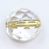 Glasschliffperlen 10 mm crystal Goldeinzug