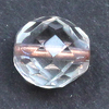 Glasschliffperlen 10 mm crystal mit Kupfereinzug