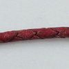 Lederband, geflochten 3 mm  weinrot antik