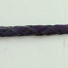 Lederband, geflochten 3 mm  lila