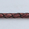 Lederband, geflochten 3 mm  burgund antik