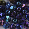Glasschliffperlen 4 mm blau iris metallic