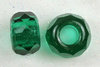 Glasschliffrondell 12,5 mm mit Grossloch smaragd (2Stück)