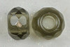 Glasschliffrondell 12,5 mm mit Grossloch grau (2Stück)