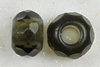 Glasschliffrondell 12,5 mm mit Grossloch dunkel grau (2Stück)