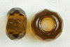 Glasschliffrondell 12,5 mm mit Grossloch rauchbraun (2Stück)