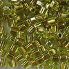 Toho Hex-Cut Perlen 11/0  Fb-Nr. 991 hell oliv iris mit Goldeinzug 10g