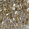 Toho Hex-Cut Perlen 11/0  Fb-Nr. 989 crystal mit Rotgoldeinzug 10g