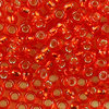 Toho Rocailles 11/0  Fb-Nr. 25° rot orange mit Silbereinzug10g