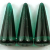 Spike Perlen 17 x 7 mm dunkel smaragd (12 Stk. Packung)