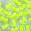 Glasschliffperlen 4 mm crystal mit neon gelben Farbeinzug