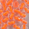 Glasschliffperlen 4 mm crystal - neon oranger Farbeinzug