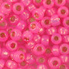 Toho Rocailles 8/0  Fb-Nr. PF 2107°ᴽ permanent finish - intensiv pink opal mit Silber galva. 10g