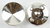 Fassung zum einkleben für 14mm Rivoli-Steine (1122) mit 4 Loch-Kreuz, versilbert, 2 Stück