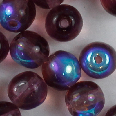Glasperlen 6mm gefrostet 50 Stück rund Farbe amethyst