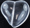 Glasperlen Herz (senkrecht gebohrt) crystal 25 x 25 mm, 1 Stück