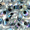 Miyuki Long Magatama Perlen 4 x 7 mm LMA 283 crystal iris - schwarzer Farbeinzug 10g
