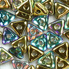 Tri-bead 4mm crystal - gold iris 5g