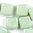 Flat Silky Bead weiß - pastell grün gelüstert 6mm 25Stk. Two-Hole-Beads