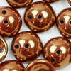 Piggy Beads rot opak - bronze gelüstert 4x8mm 25Stk. Two-Hole-Beads