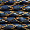 Lederband, geflochten 3 mm dunkel blau antik