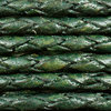 Lederband, geflochten 3 mm flaschengrün antik
