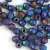 Glasschliffperlen 2,5 mm blau iris metallic matt