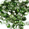 Glasschliffperlen 2,5 mm crystal - silber grün