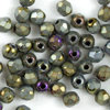 Glasschliffperlen 2,5 mm braun iris metallic matt