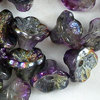Flower Cup Beads 7x5mm magic violet - grey 25 Stück