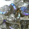 Flower Cup Beads 7x5mm crystal graphite rainbow 25 Stück
