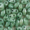 MiniDuo Beads grün marmor (Keramik grün gelüstert)  2 x 4mm  10g